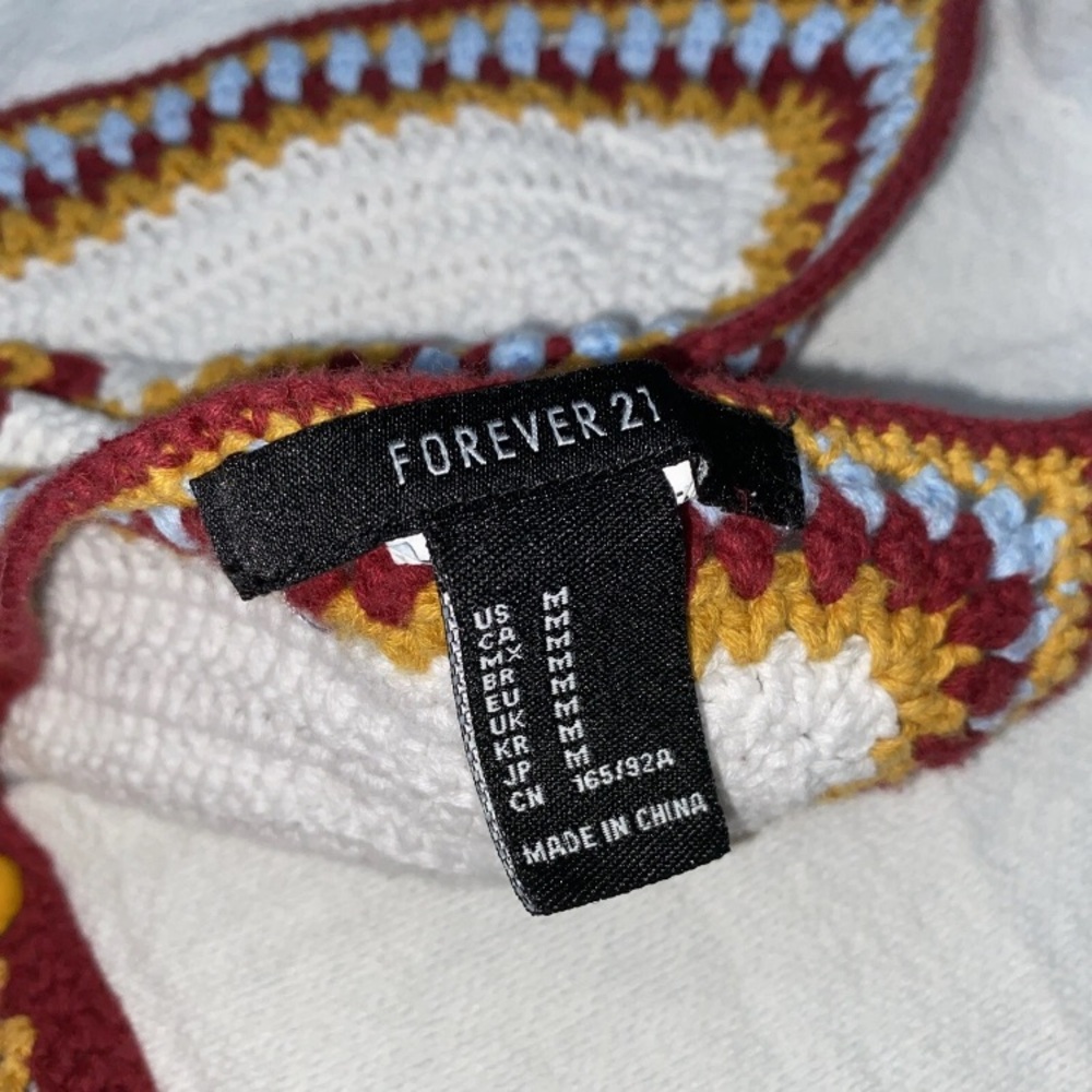 Forever 21 Crochet Bikini Top Size M Festival Wear - Picture 7 of 8